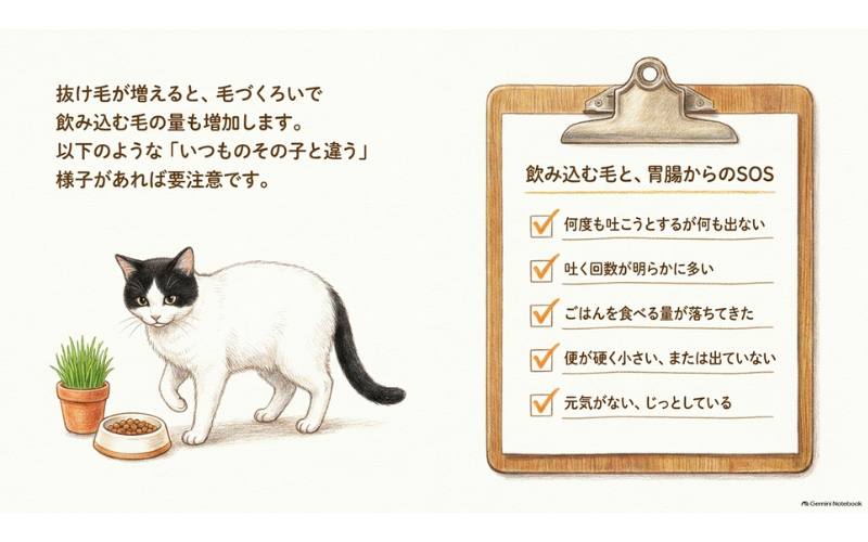 換毛期に気をつけたい胃腸のサインのチェックリスト5項目